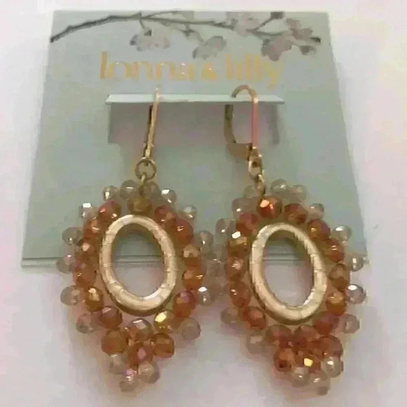 Lonna & Lilly new Gold Tone Open Oval Earrings - Picture 5 of 8